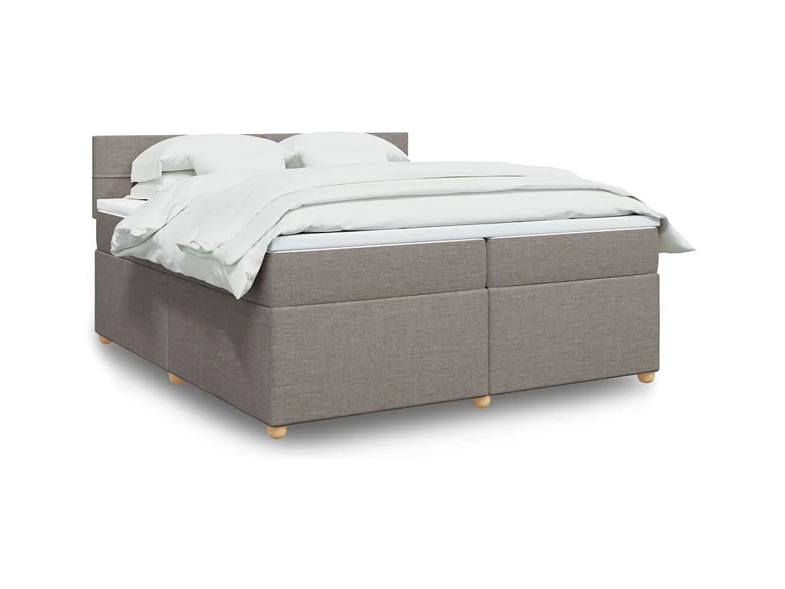 Sommier tapissier avec matelas Taupe 200x200 cm Tissu