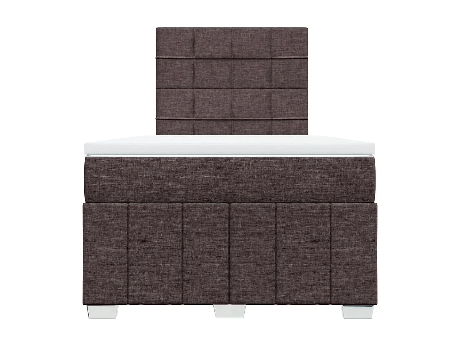 Cama boxspring com colchão 120x190 cm tecido castanho-escuro