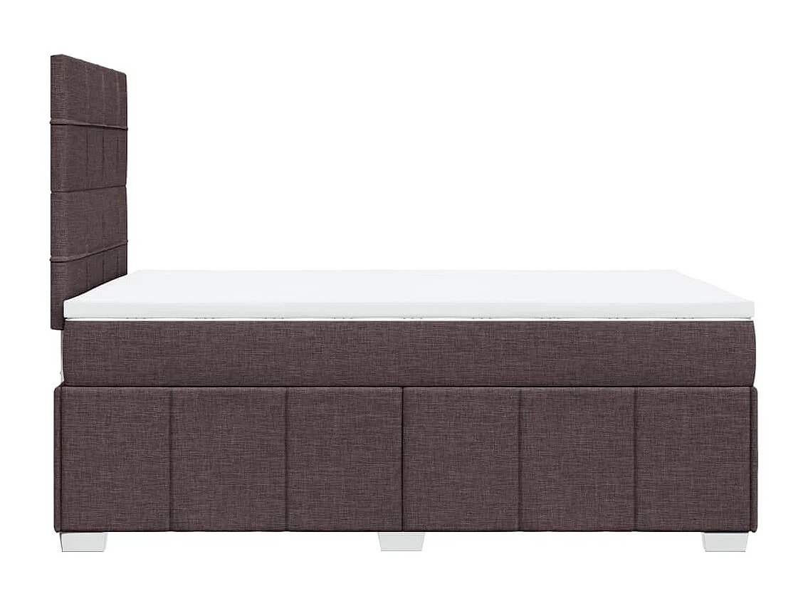 Cama boxspring com colchão 120x190 cm tecido castanho-escuro