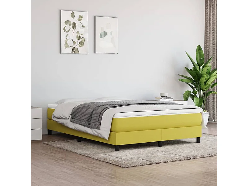 Estructura de cama box spring tela verde 140x200 cm