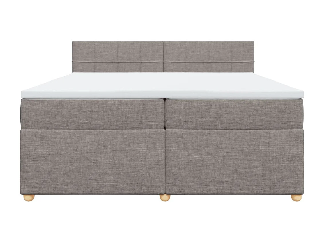 Sommier tapissier avec matelas Taupe 200x200 cm Tissu