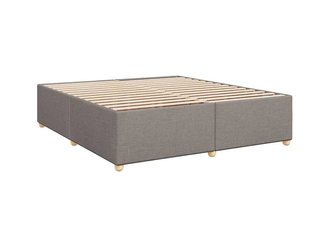 Sommier tapissier avec matelas Taupe 200x200 cm Tissu
