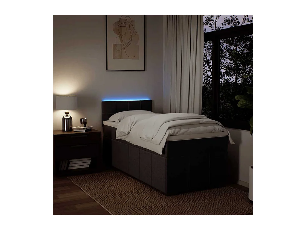 Sommier tapissier avec matelas Marron foncé 90x200 cm