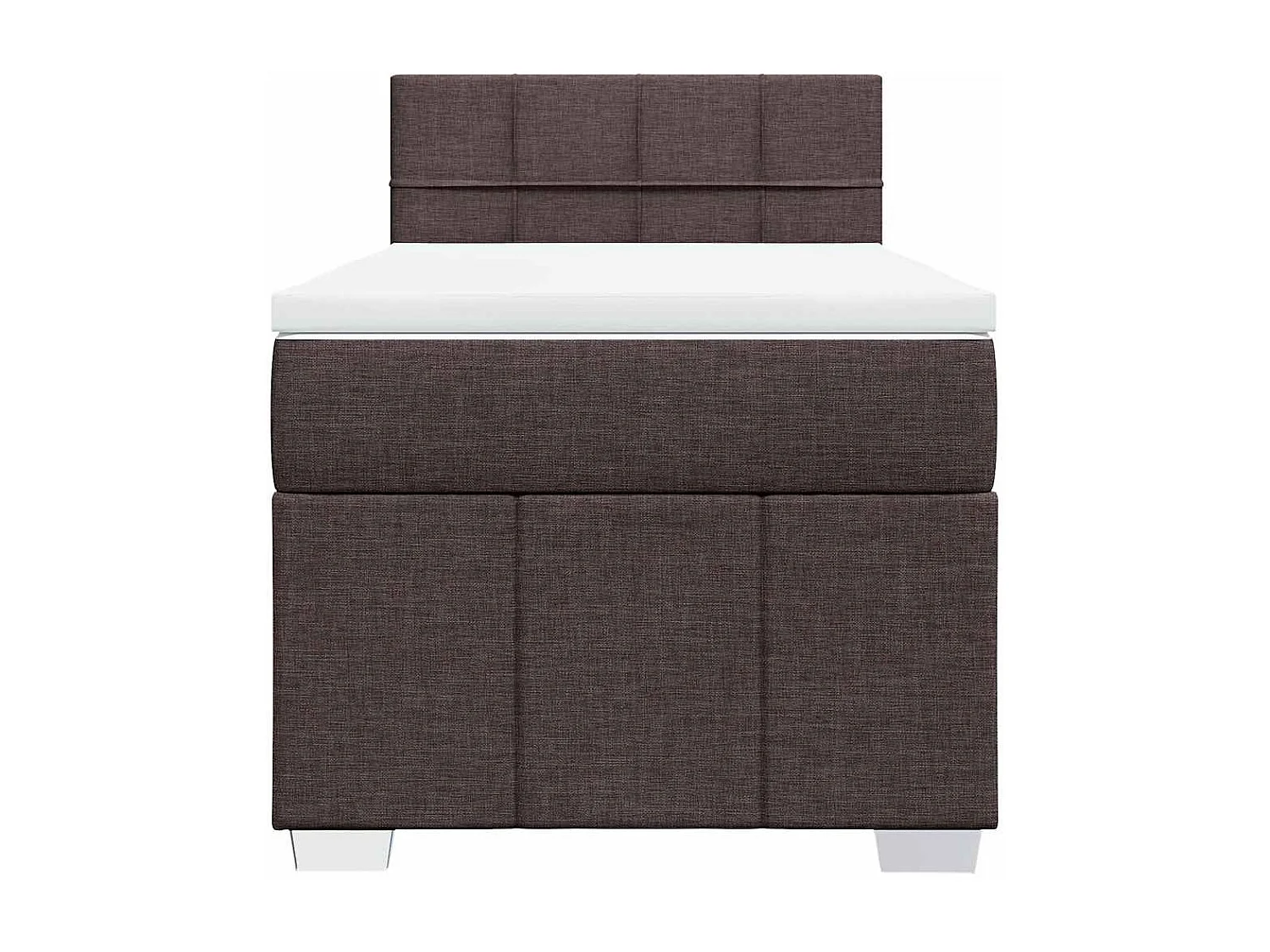 Cama com molasemcolchão 90x200 cm tecido castanho-escuro