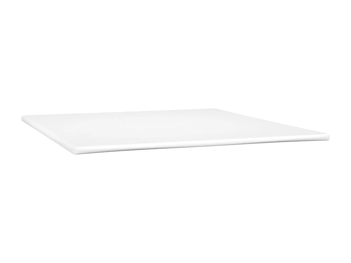 Cama box spring con colchón cuero sintético crema 160x200 cm