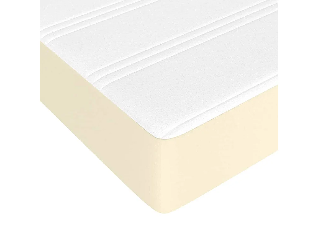 Cama box spring con colchón cuero sintético crema 160x200 cm
