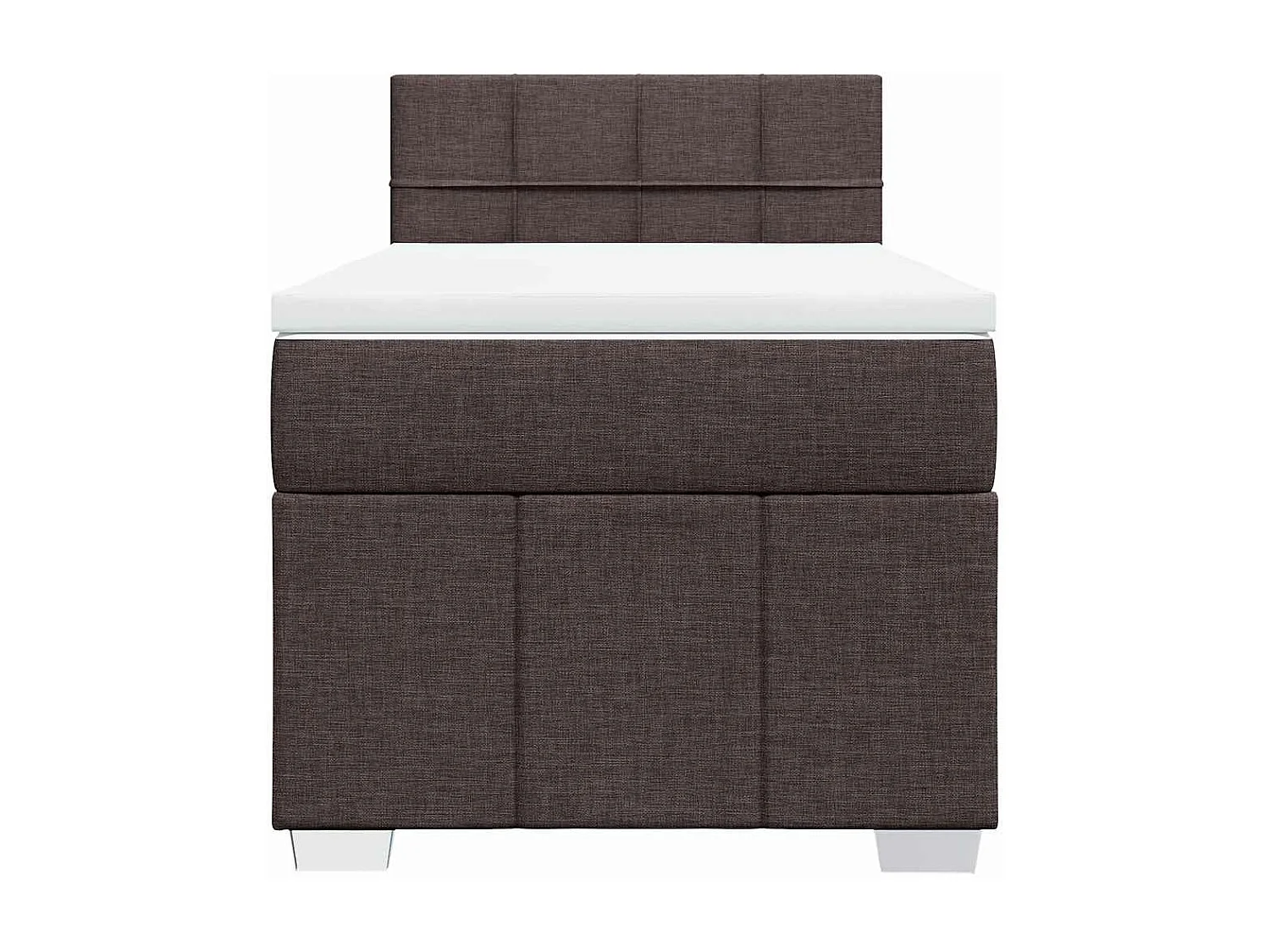 Boxspring met matras stof donkerbruin 90x200 cm