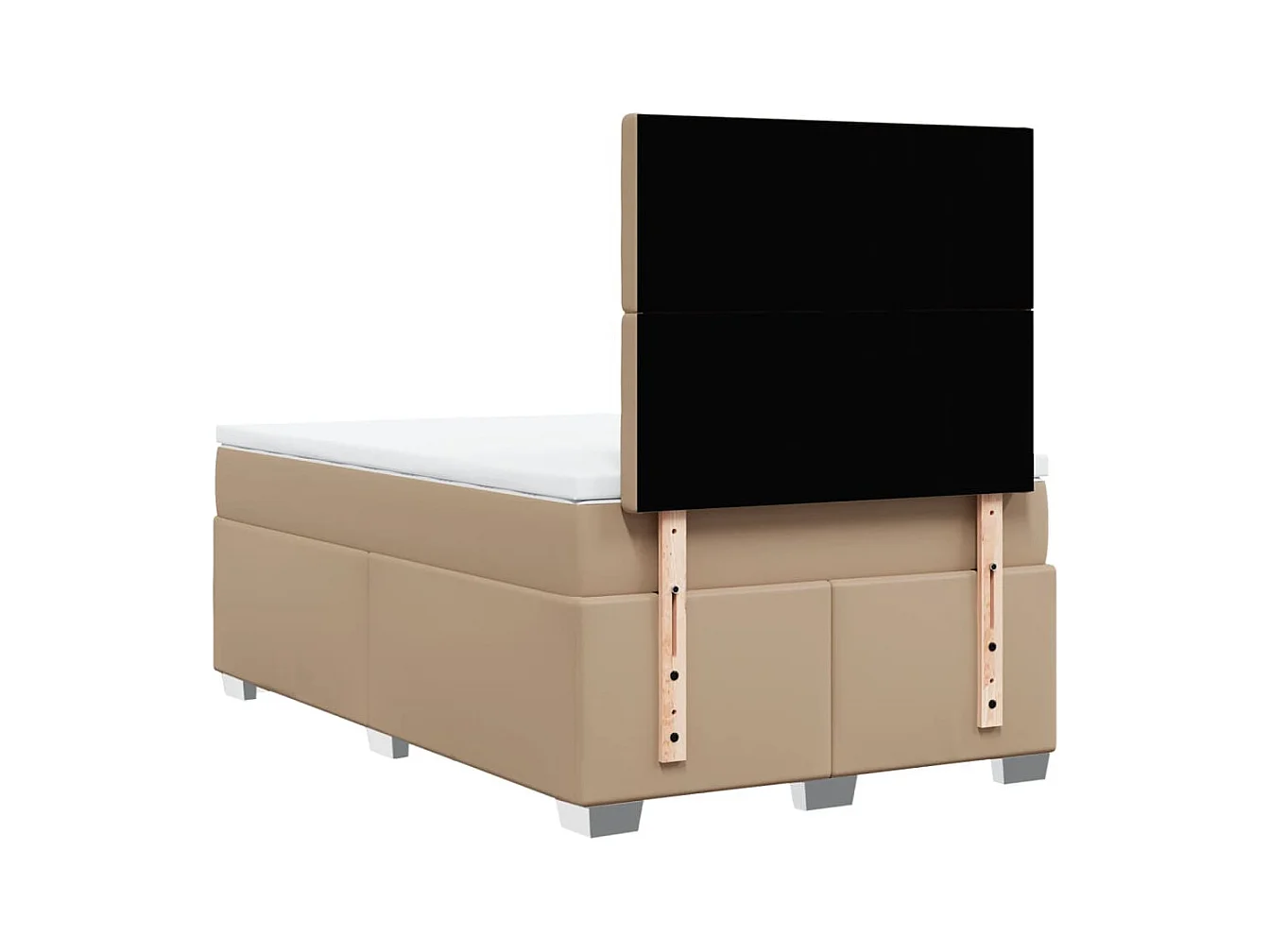 Cama com molasemcolchão 120x200 cm couro artificial cappuccino