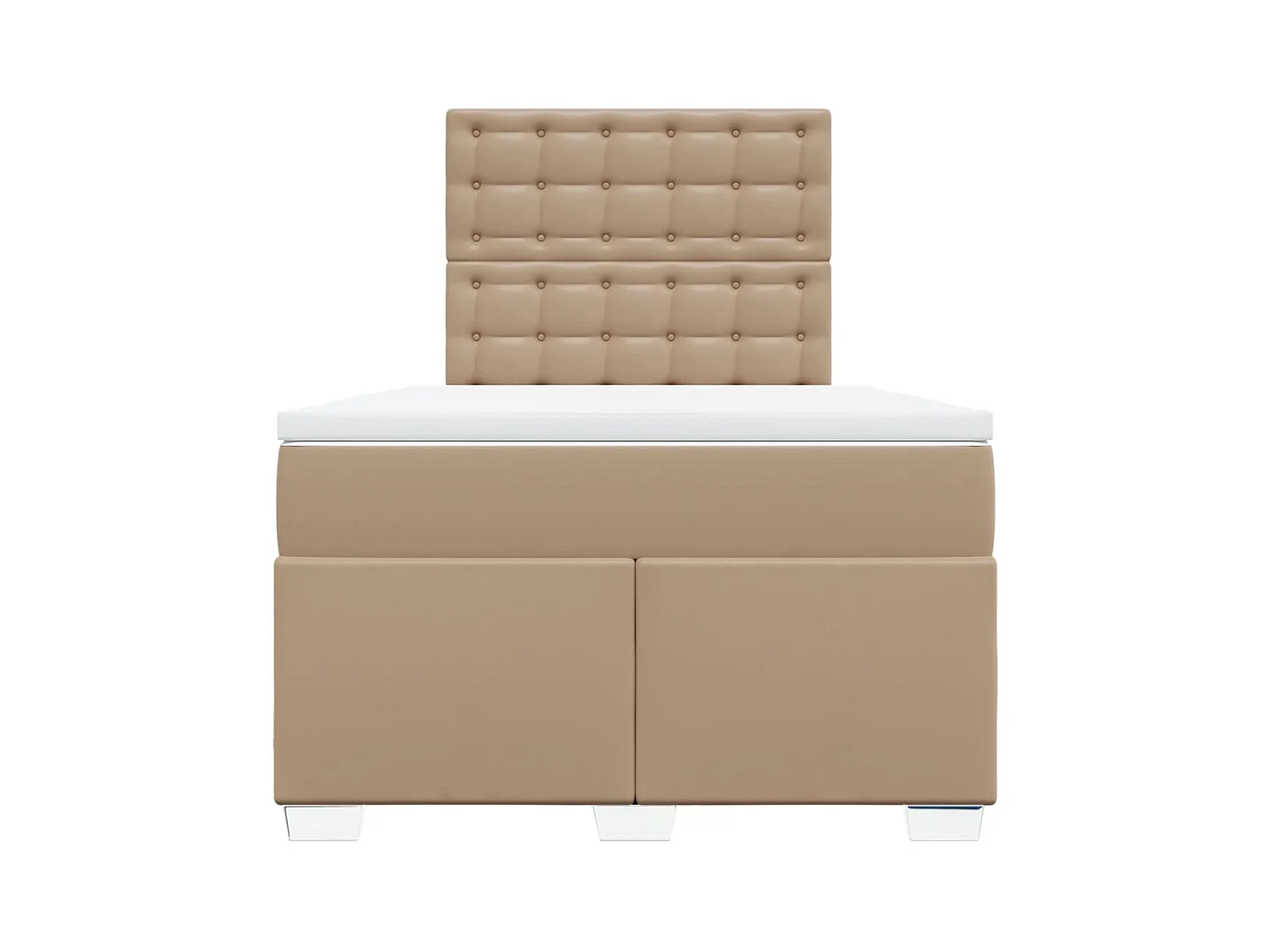 Cama com molasemcolchão 120x200 cm couro artificial cappuccino