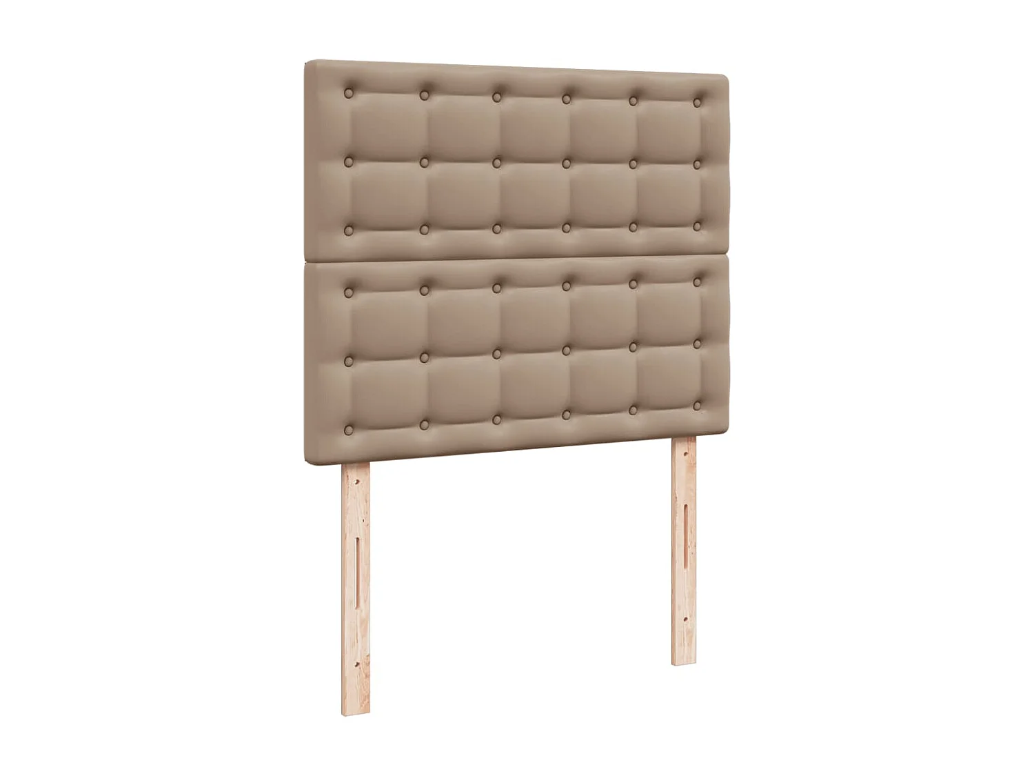 Cama box spring con colchón cuero sintético capuchino 80x200 cm