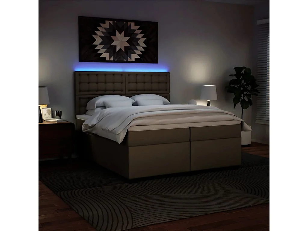 Cama com molasemcolchão 200x200 cm couro artificial cappuccino