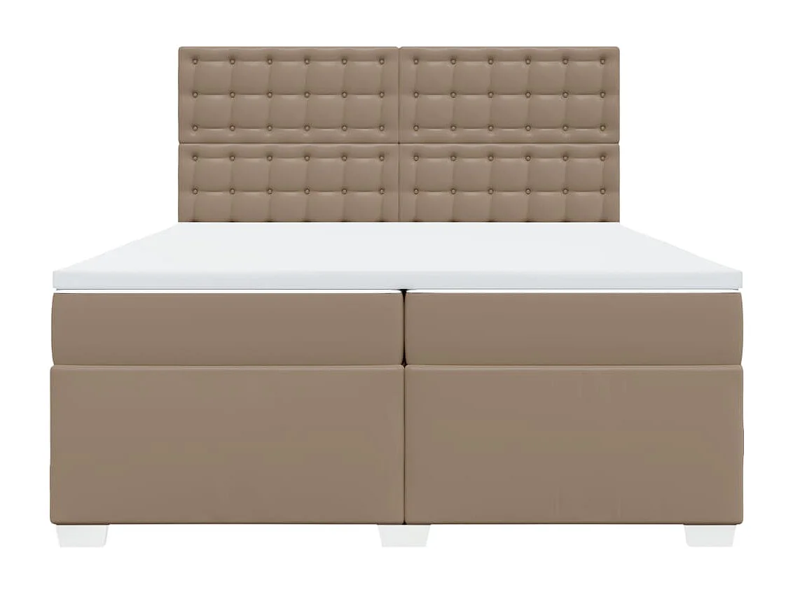 Cama com molasemcolchão 200x200 cm couro artificial cappuccino