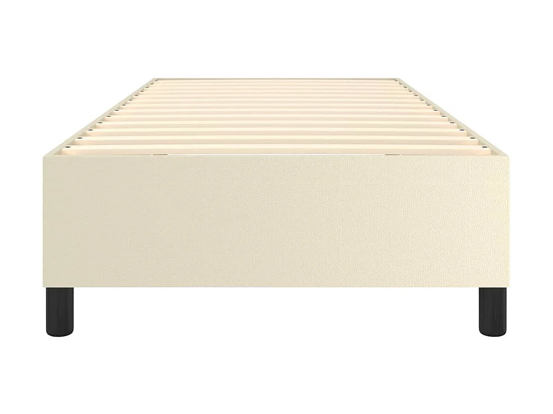 Sommier tapissier Crème 90x200 cm Similicuir