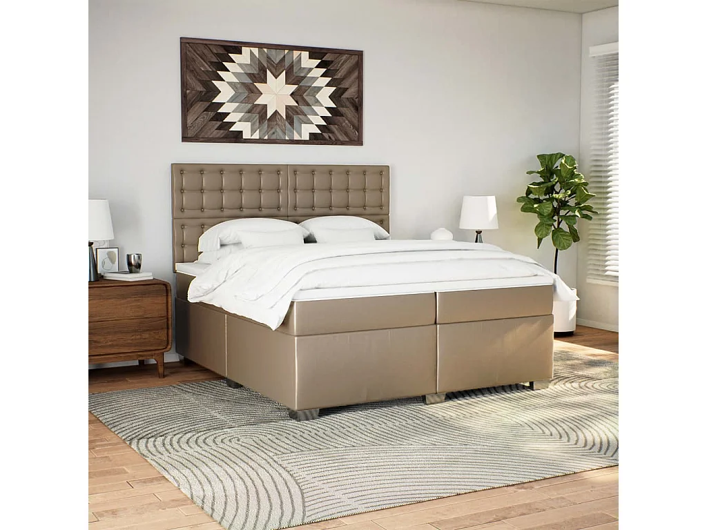 Sommier tapissier avec matelas Cappuccino 200x200 cm