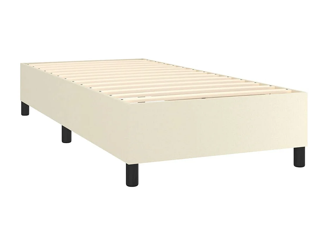 Cama com molasemcolchão 100x200 cm couro artificial cor creme