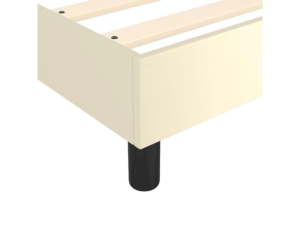 Cama com molasemcolchão 100x200 cm couro artificial cor creme