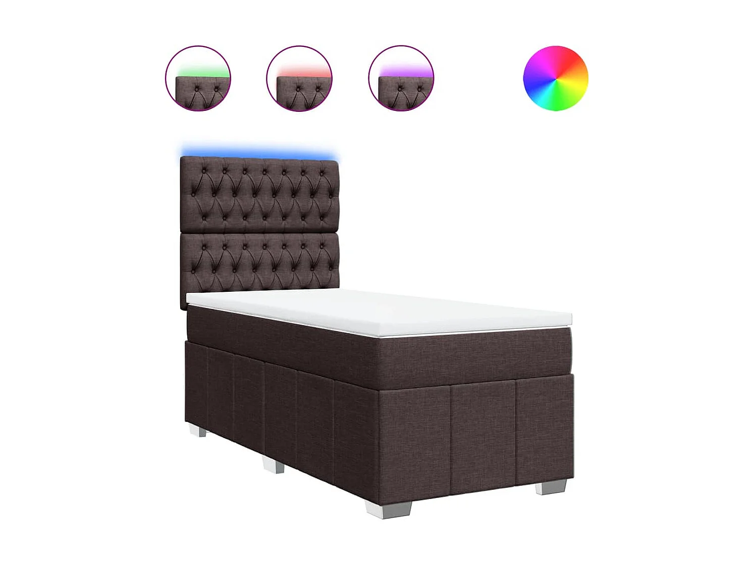 Sommier tapissier avec matelas Marron foncé 90x200 cm