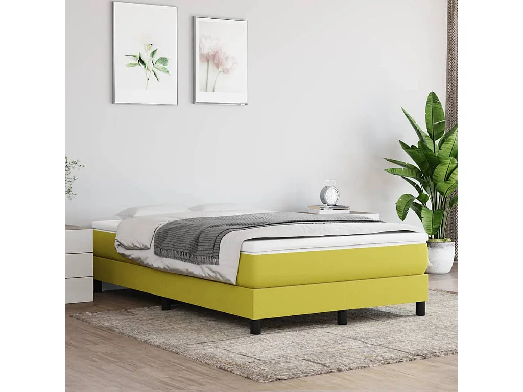 Estrutura de cama com molas 120x200 cm tecido verde