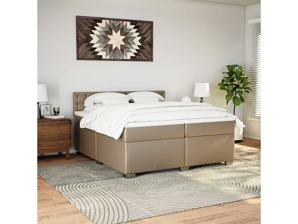 Sommier tapissier avec matelas Cappuccino 200x200 cm