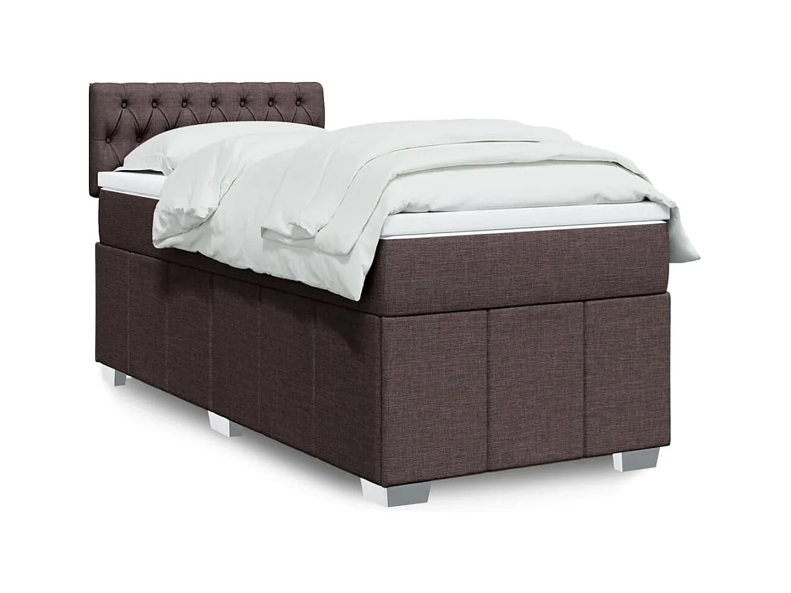 Sommier tapissier avec matelas Marron foncé 90x200 cm