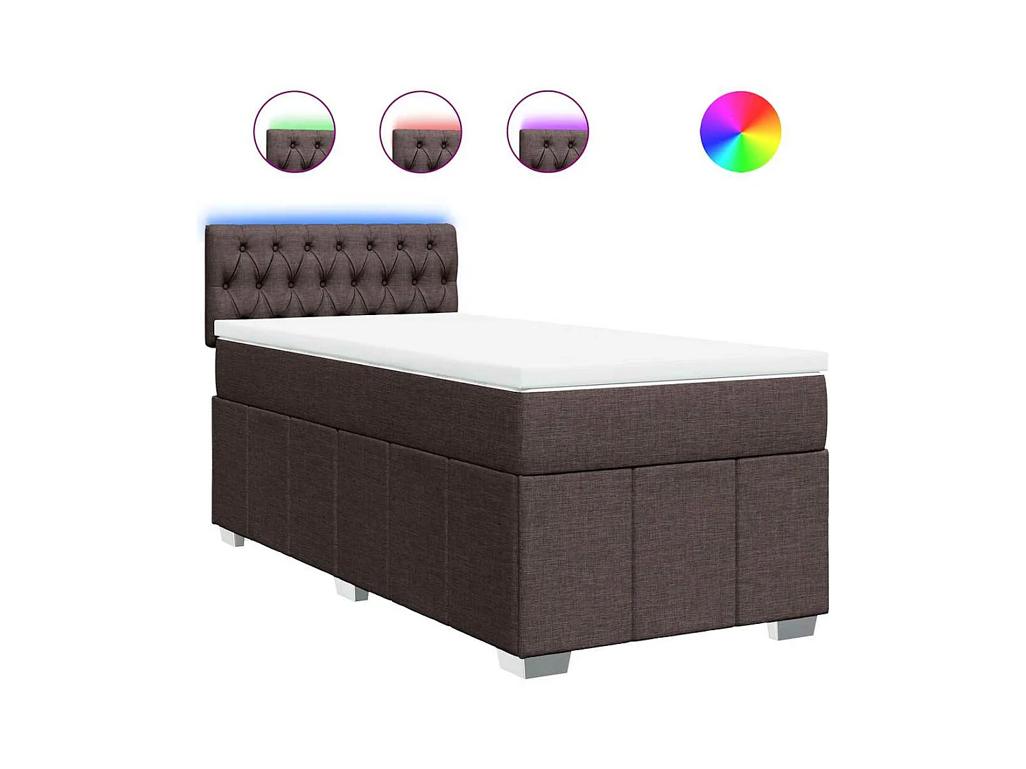 Sommier tapissier avec matelas Marron foncé 90x200 cm