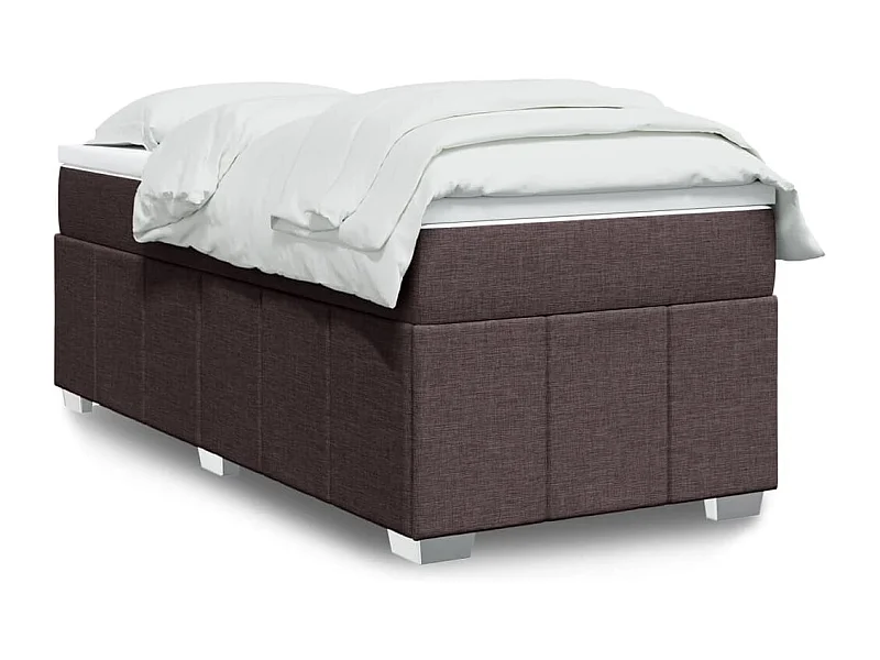 Cama com molasemcolchão 90x200 cm tecido castanho-escuro