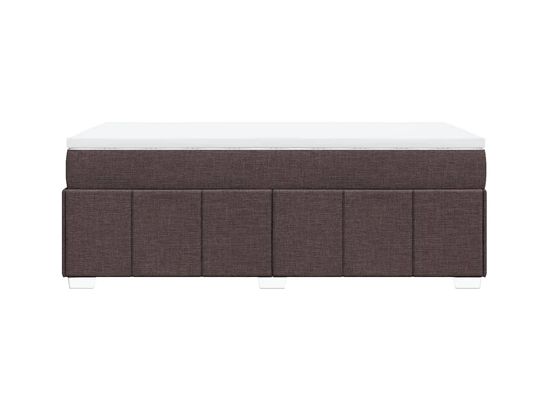 Cama box spring con colchón tela marrón oscuro 90x200 cm