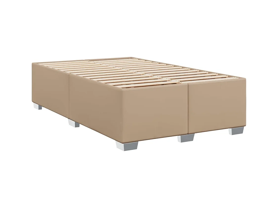 Sommier tapissier matelas cappuccino 120x190cm similicuir