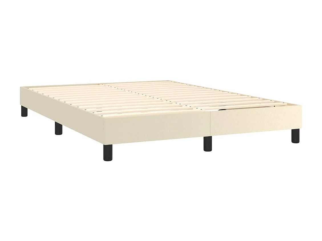 Sommier tapissier Crème 140x200 cm Similicuir