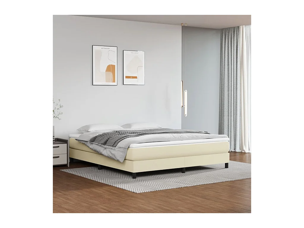 Bedframe kunstleer crèmekleurig 180x200 cm