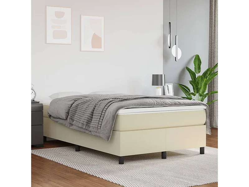 Bedframe kunstleer crèmekleurig 120x200 cm