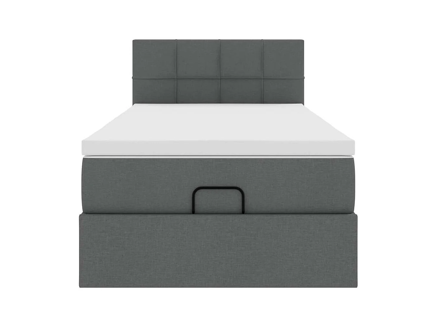 Cadre de lit ottoman avec matelas gris foncé 90x190 cm tissu