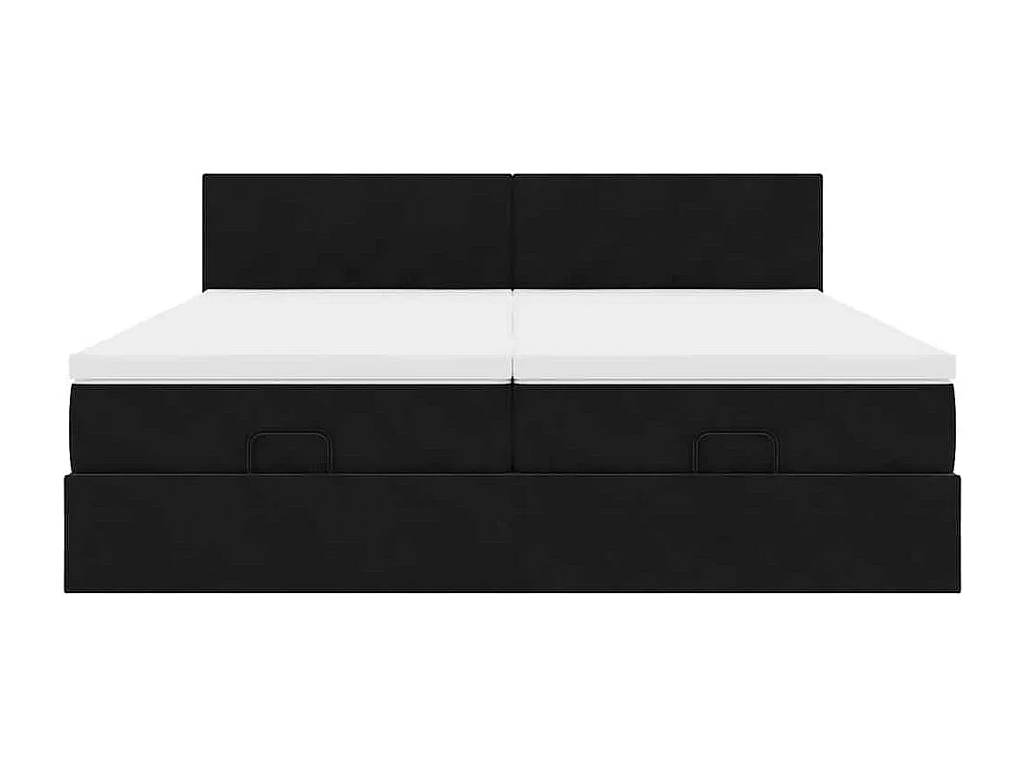 Cadre de lit ottoman avec matelas noir 160x200 cm velours