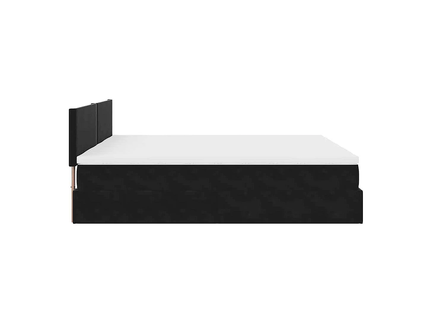 Cadre de lit ottoman avec matelas noir 160x200 cm velours