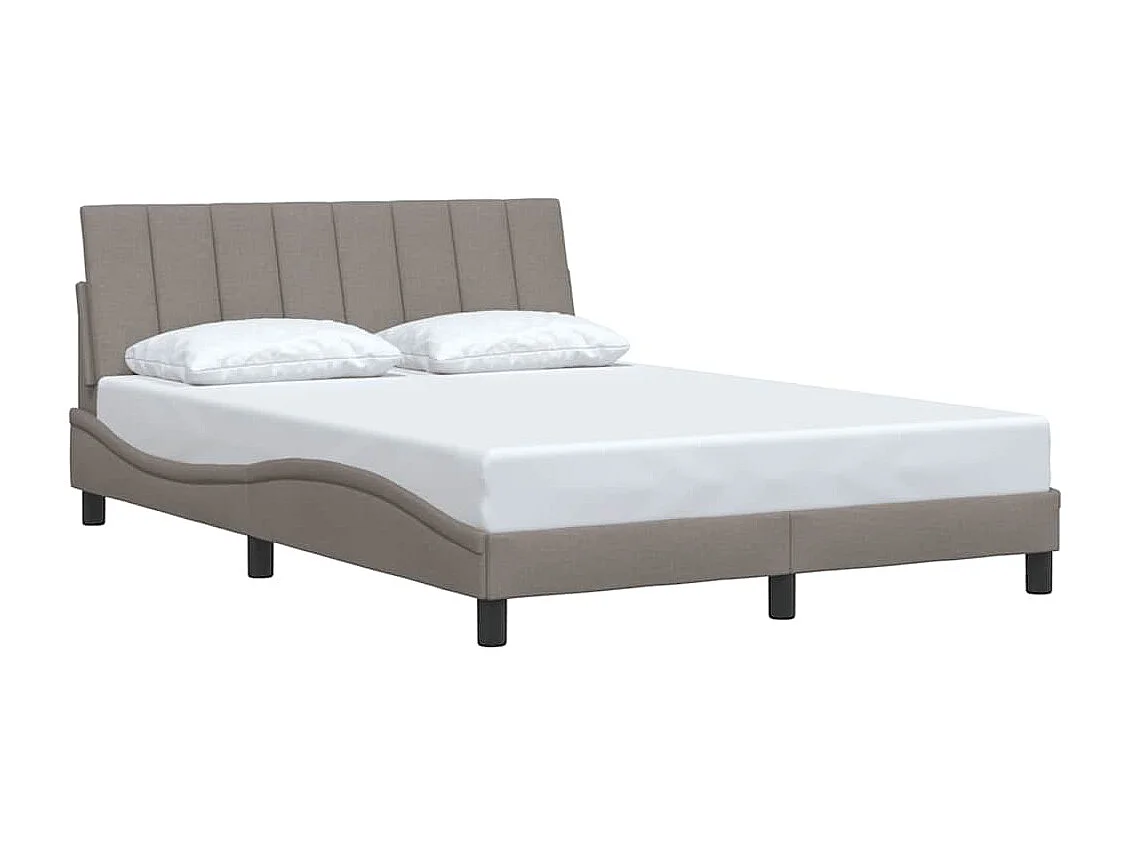Cadre de lit sans matelas taupe 140x200 cm tissu