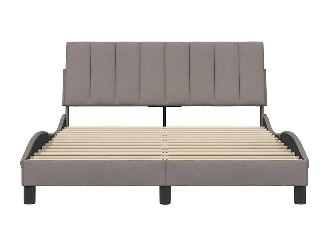 Cadre de lit sans matelas taupe 140x200 cm tissu