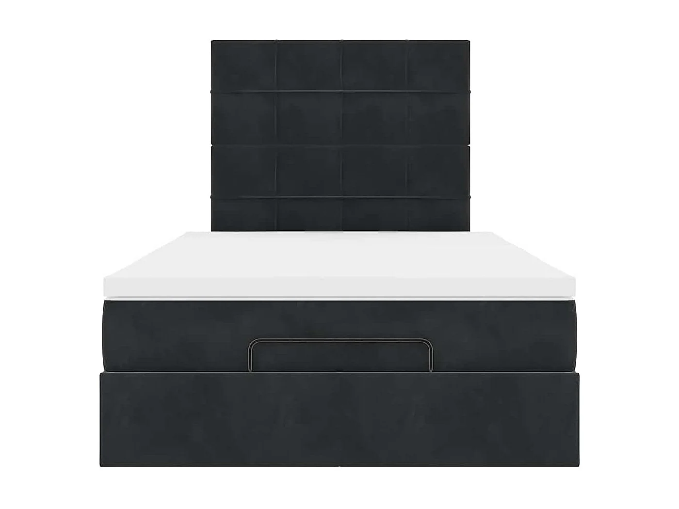 Estructura de cama otomana colchones terciopelo negro