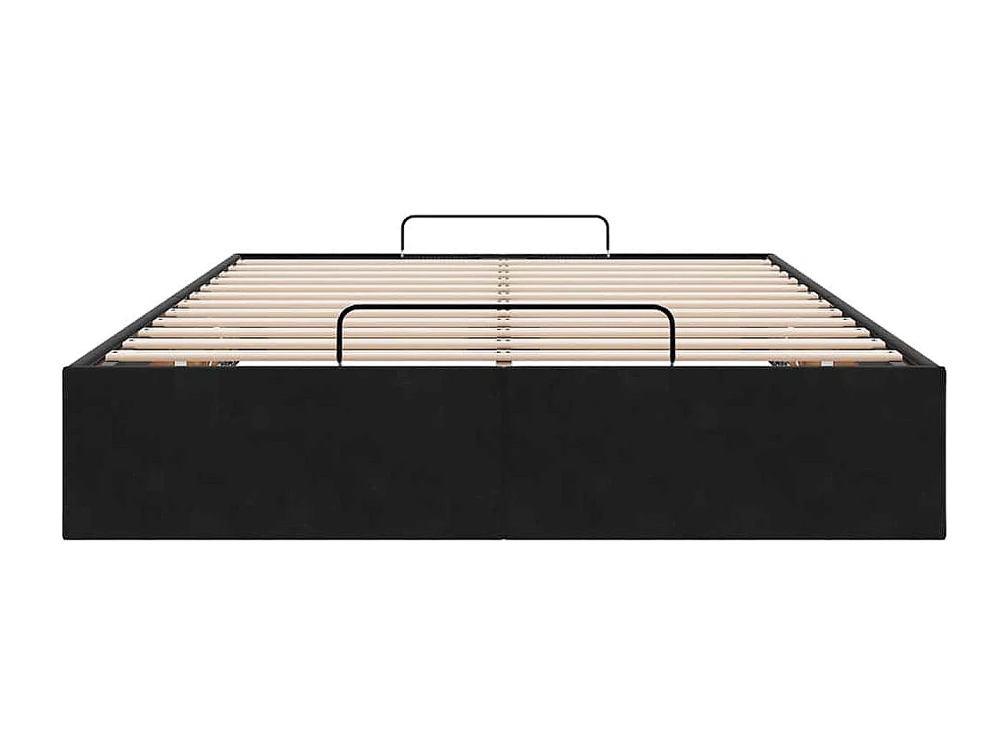 Cadre de lit ottoman sans matelas noir 120x200 cm velours
