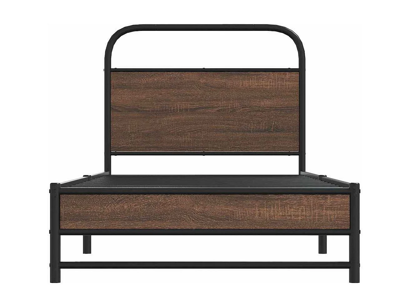 Estructura de cama sin colchón 100x200 cm madera marrón roble