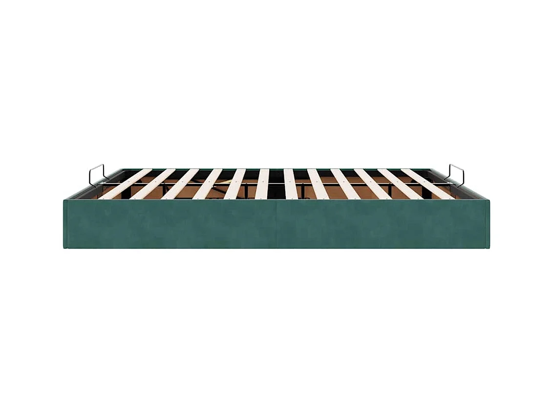 Estructura de cama otomana sin colchón verde oscuro 160x200 cm