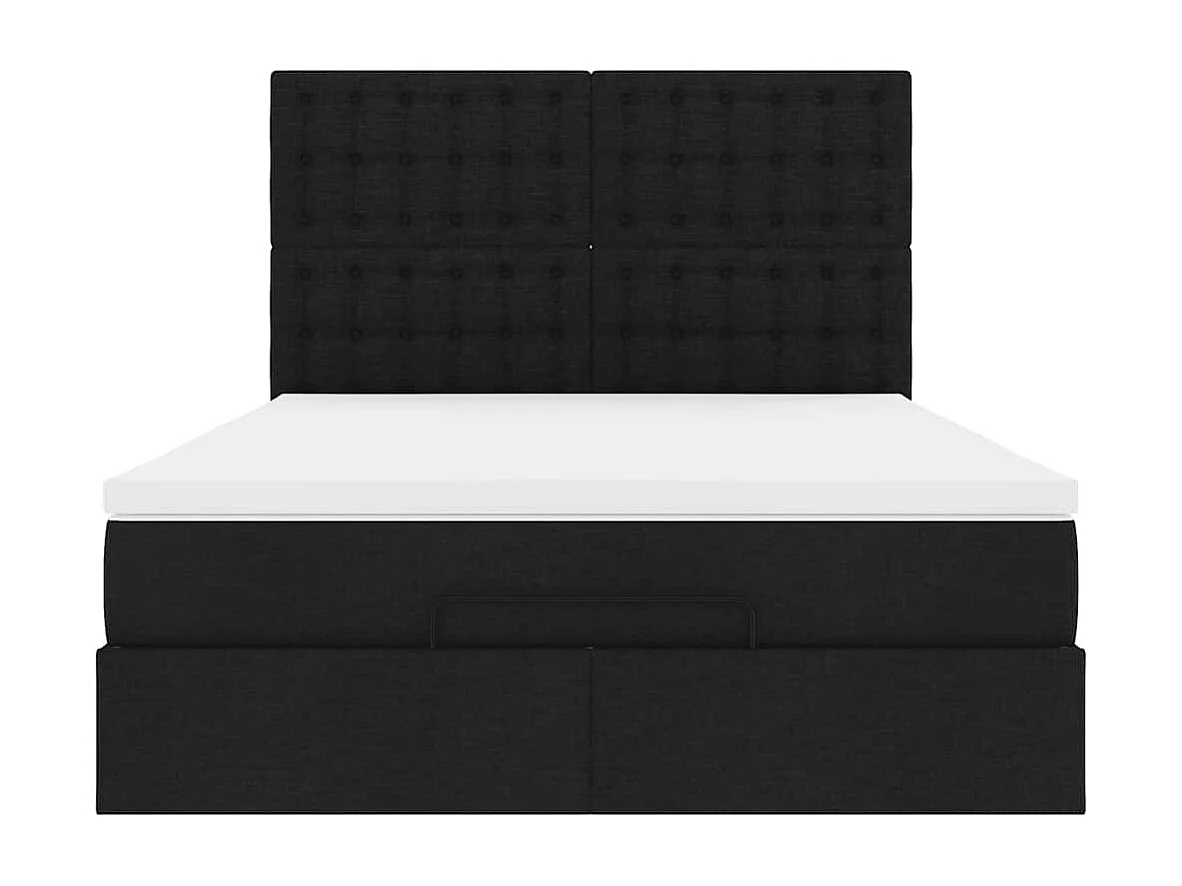 Ottoman bed met matras 140x200cm stof zwart