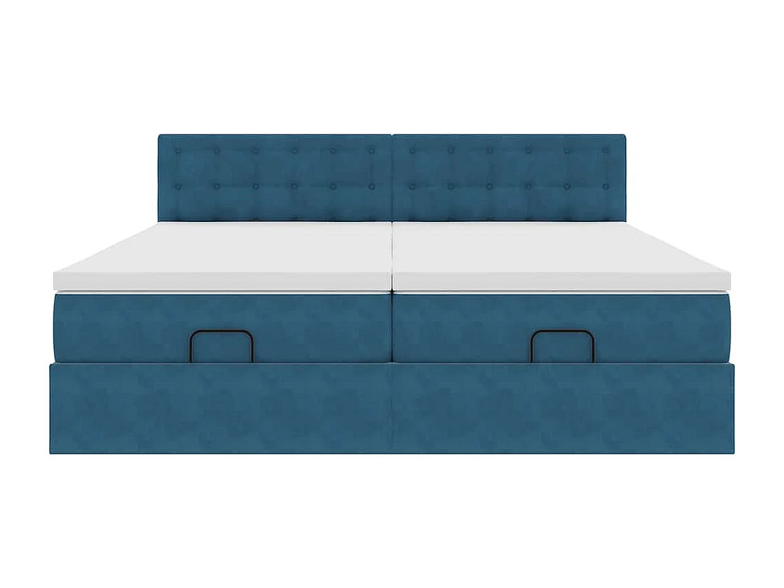 Ottoman bed met matrassen 180x200cm fluweel donkerblauw