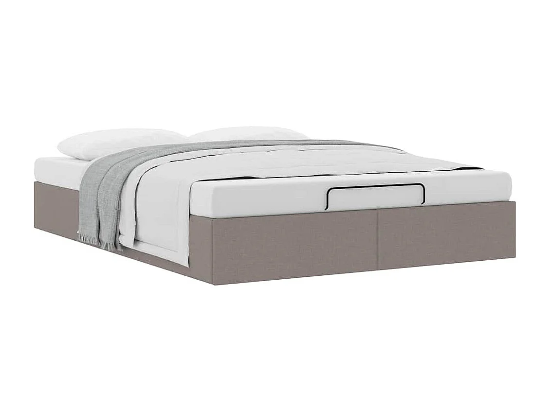 Cadre de lit ottoman sans matelas taupe 140x200 cm tissu
