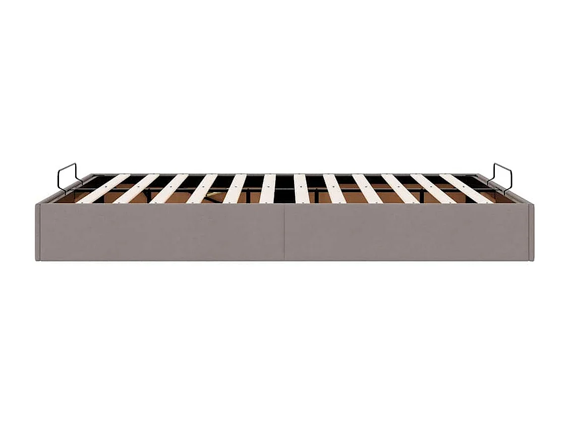 Cadre de lit ottoman sans matelas taupe 140x200 cm tissu