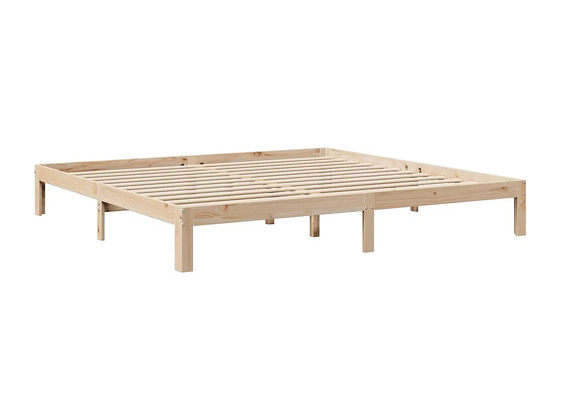 Lit bibliothèque sans matelas 180x200 cm bois massif de pin