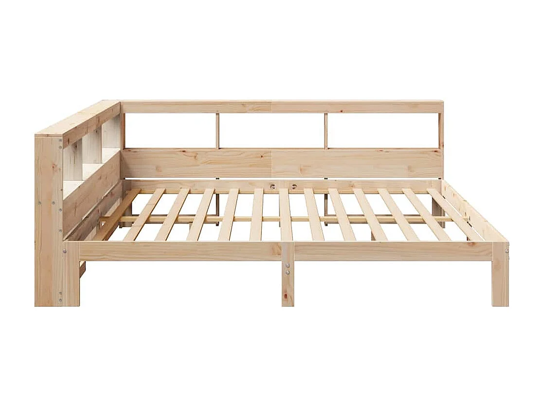 Lit bibliothèque sans matelas 180x200 cm bois massif de pin