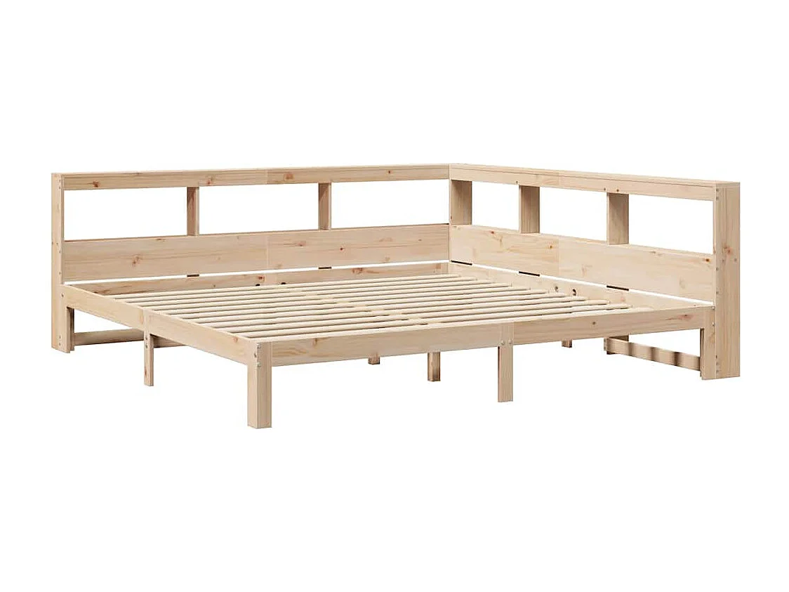 Bed met boekenkast zonder matras massief grenenhout 180x200 cm