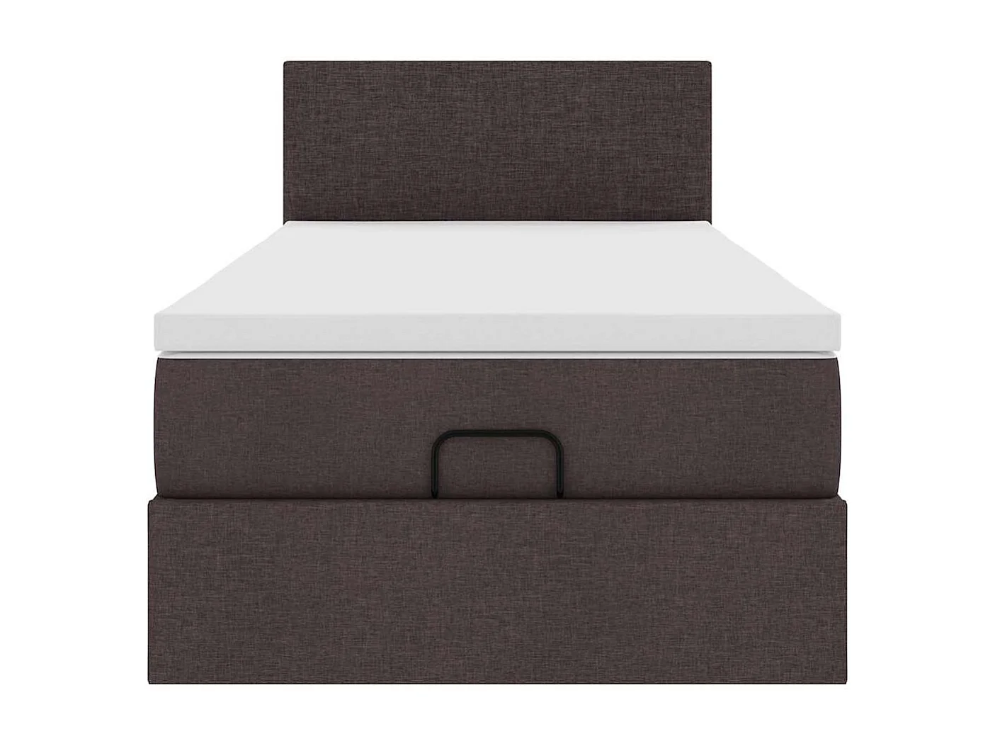 Lit ottoman avec matelas marron foncé 100x200 cm tissu