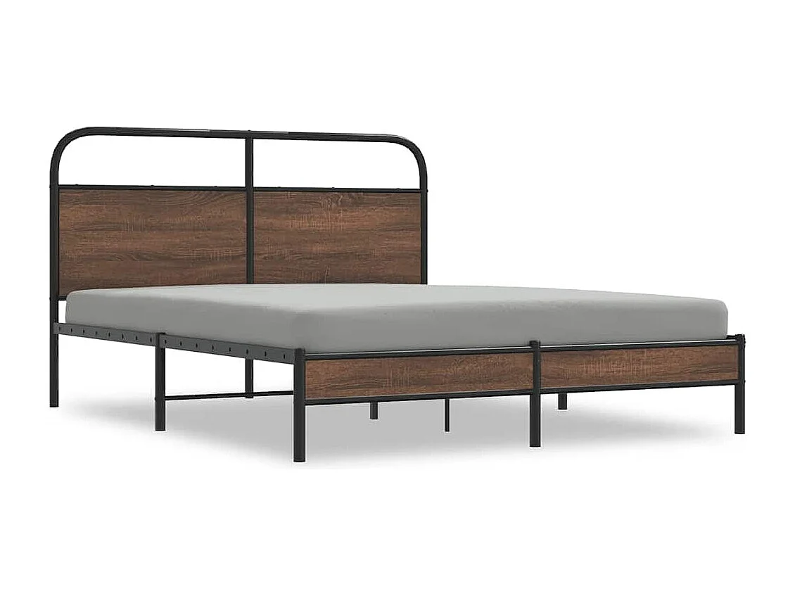 Cadre de lit sans matelas 150x200 cm chêne marron