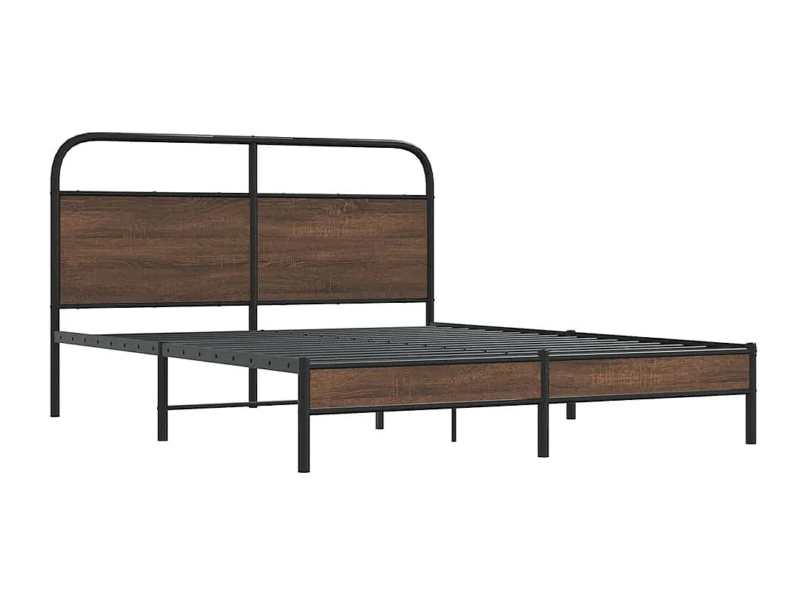 Cadre de lit sans matelas 150x200 cm chêne marron